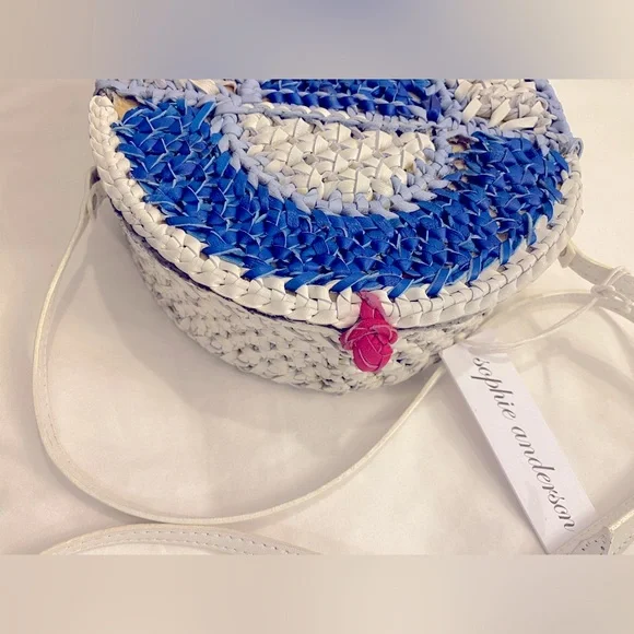 Sophie Anderson Nilsa round circle woven crossbody shoulder purse - Picture 2 of 4